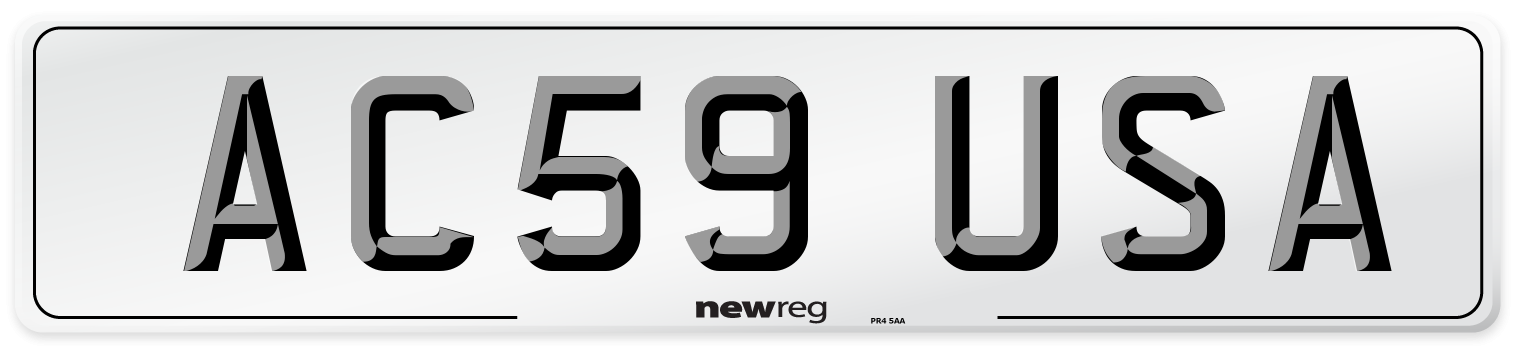 AC59 USA Number Plate from New Reg